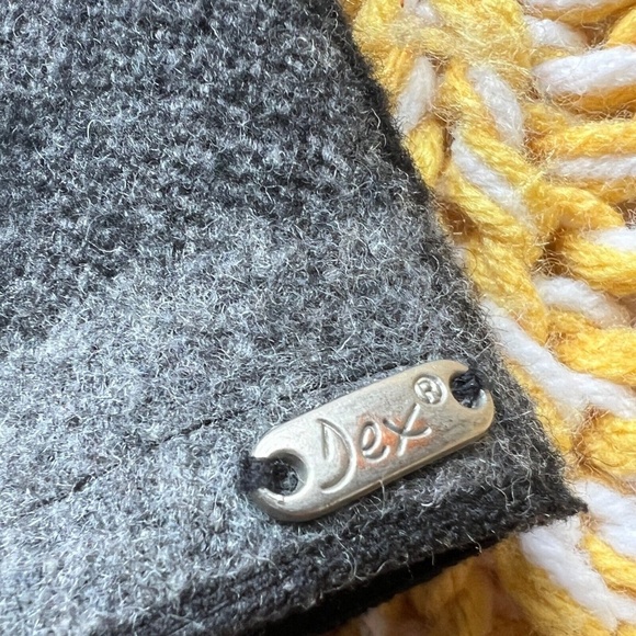 DEX Jacket Size L Womens Grey Black Buffalo Check Plaid Wool Blend Shawl Collar - Picture 3 of 5